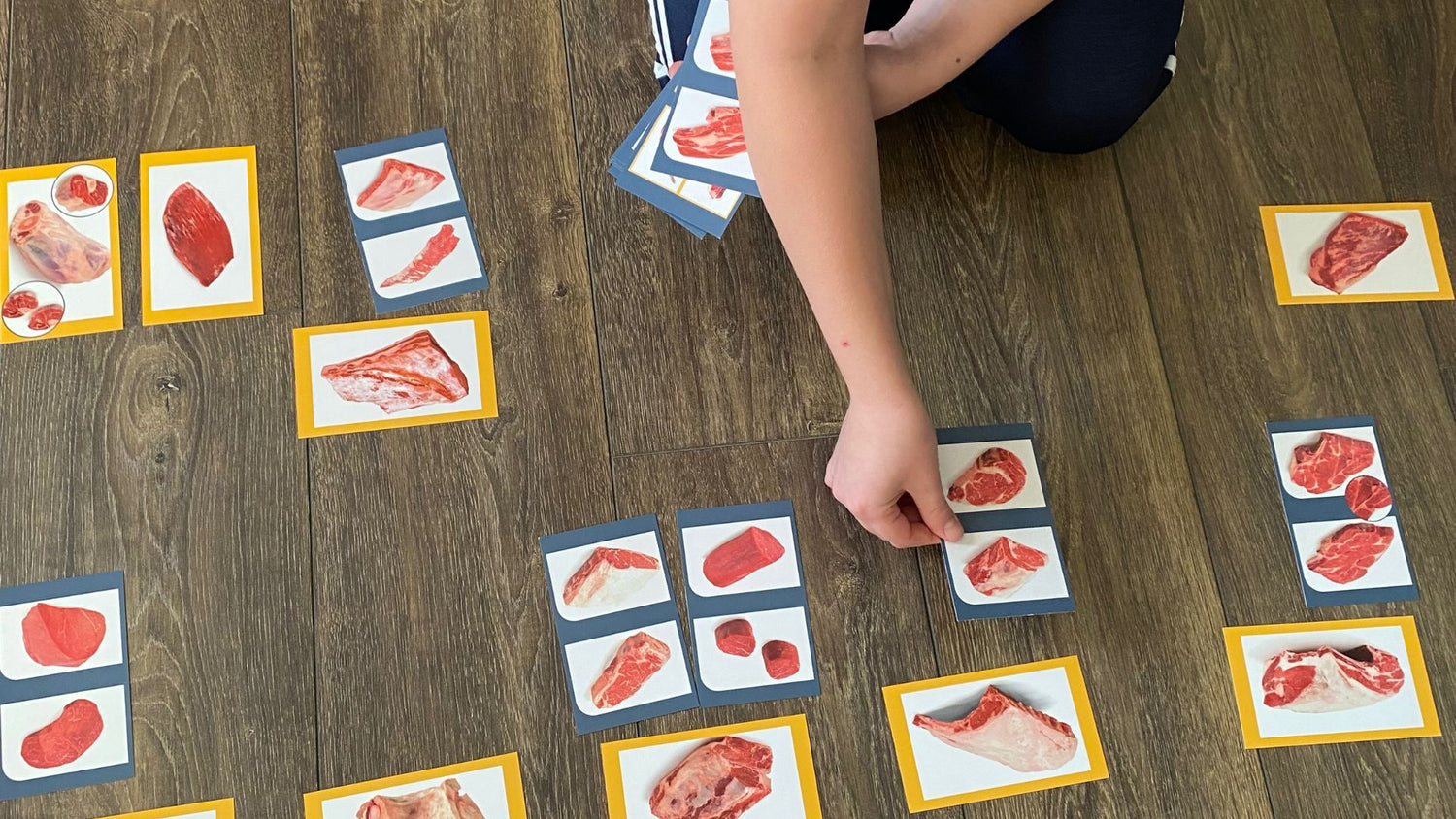 Boy using Beef Meat Cut Flashcards